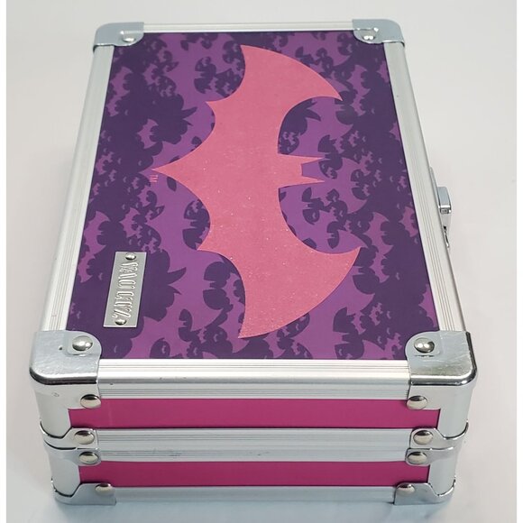 Vault Bat Glitter Pink Purple Vanity Metal Case Small Hard-shell 2.25x5.25x8.38" - Picture 10 of 13